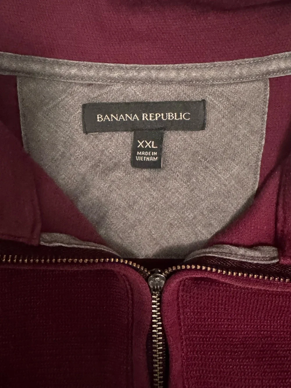 Banana Republic Zip-Up Sweater - Burgundy